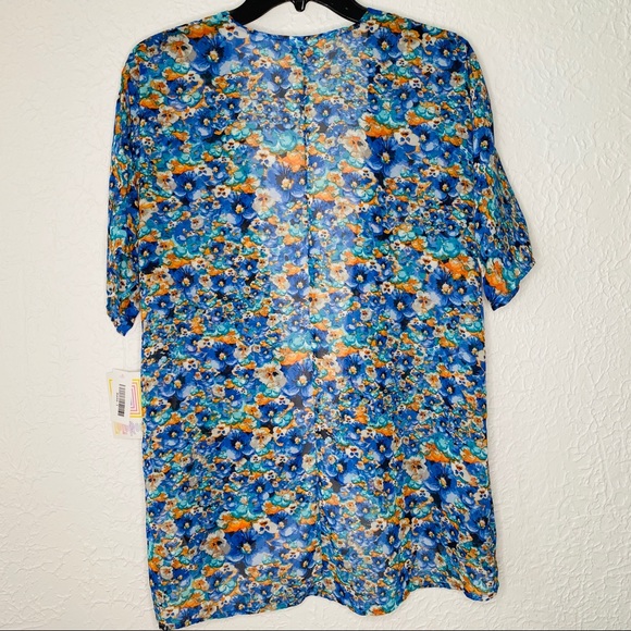 LulaRoe NWT Blue Floral Kids Kimono - Picture 6 of 8
